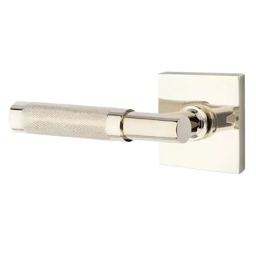 Emtek Knurled Lever with T-Bar Stem and Square Rose by Emtek