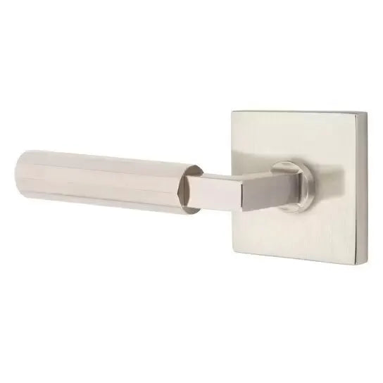 Emtek Faceted Lever with L-Square Stem and Square Rose by Emtek