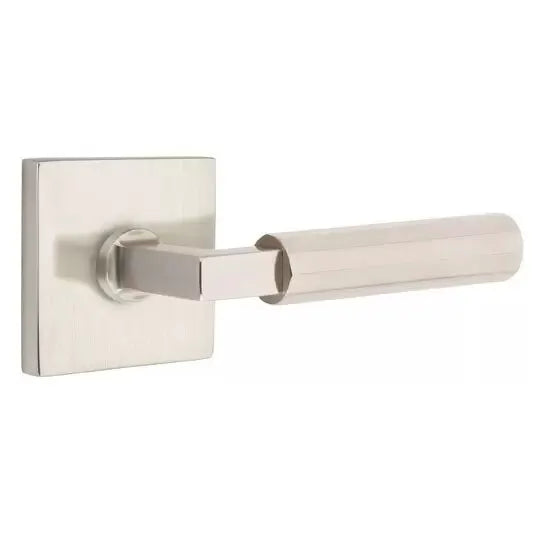Emtek Faceted Lever with L-Square Stem and Square Rose by Emtek