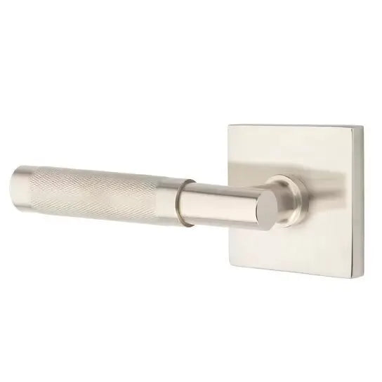Emtek Knurled Lever with T-Bar Stem and Square Rose by Emtek