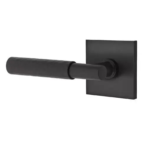 Emtek Hammered Lever with T-Bar Stem and Square Rose by Emtek
