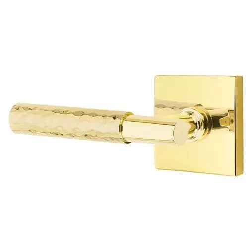 Emtek Hammered Lever with T-Bar Stem and Square Rose by Emtek