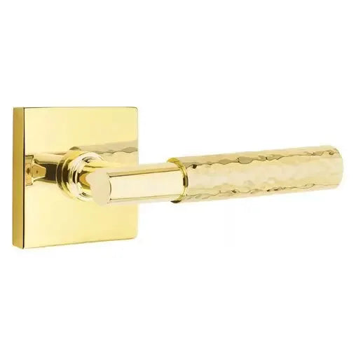 Emtek Hammered Lever with T-Bar Stem and Square Rose by Emtek