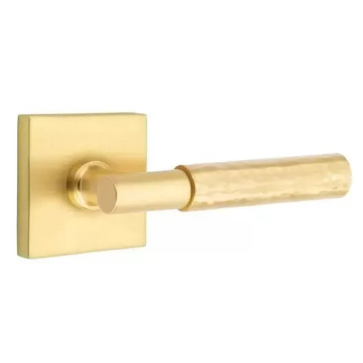 Emtek Hammered Lever with T-Bar Stem and Square Rose by Emtek