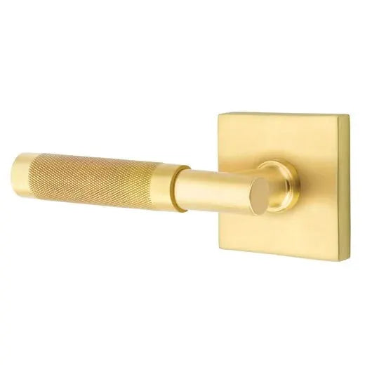 Emtek Knurled Lever with T-Bar Stem and Square Rose by Emtek