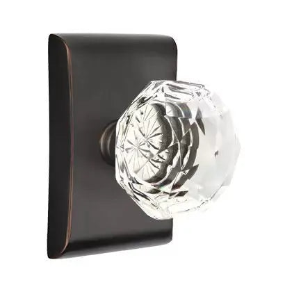 Emtek Diamond Door Knob with Neos Rose by Emtek
