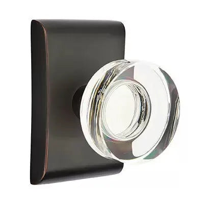 Emtek Modern Disc Glass Door Knob with Neos Rose by Emtek