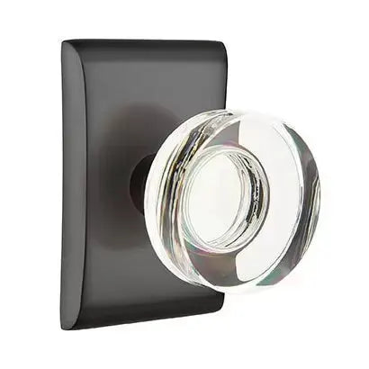 Emtek Modern Disc Glass Door Knob with Neos Rose by Emtek