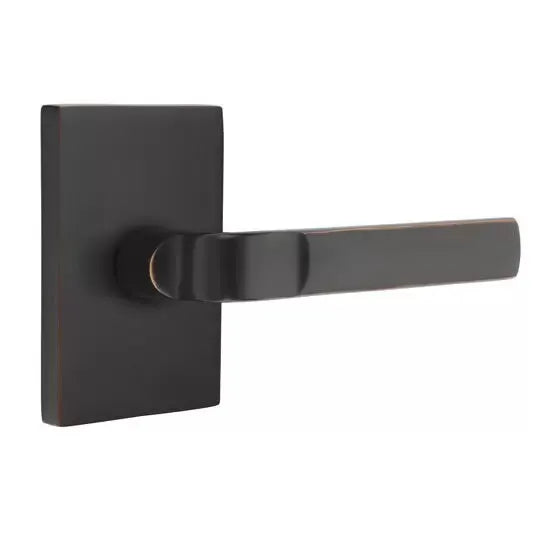 Emtek Aston Lever with Modern Rectangular Rose by Emtek
