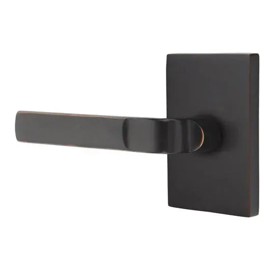 Emtek Aston Lever with Modern Rectangular Rose by Emtek