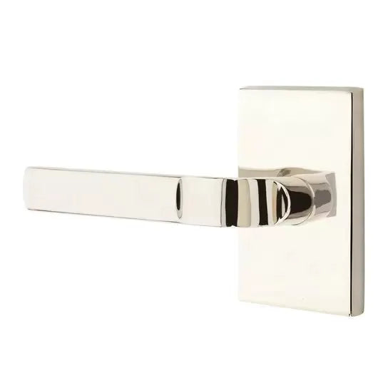 Emtek Aston Lever with Modern Rectangular Rose by Emtek