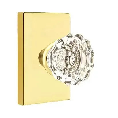 Emtek Astoria Door Knob with Modern Rectangular Rose by Emtek
