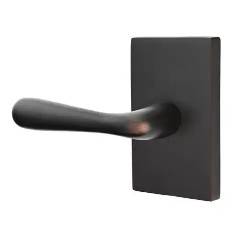 Emtek Basel Door Lever with Modern Rectangular Rose by Emtek