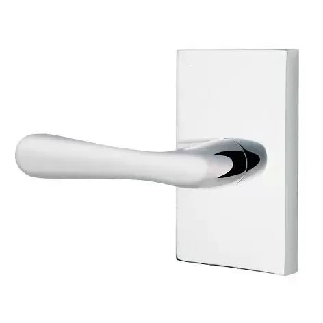 Emtek Basel Door Lever with Modern Rectangular Rose by Emtek