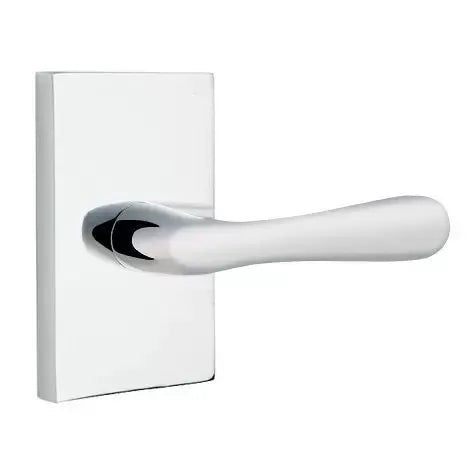 Emtek Basel Door Lever with Modern Rectangular Rose by Emtek