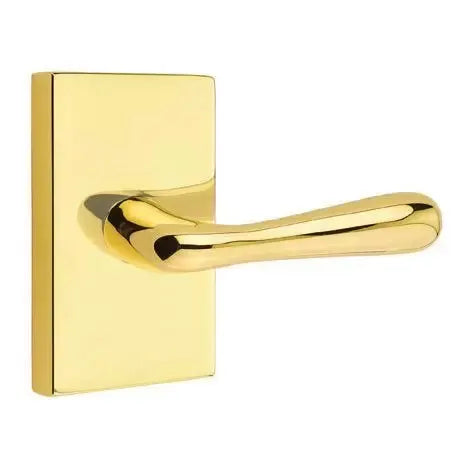 Emtek Basel Door Lever with Modern Rectangular Rose by Emtek