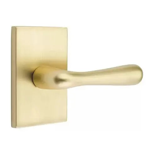 Emtek Basel Door Lever with Modern Rectangular Rose by Emtek