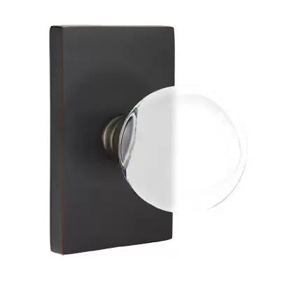 Emtek Bristol Door Knob with Modern Rectangular Rose by Emtek