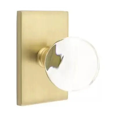 Emtek Bristol Door Knob with Modern Rectangular Rose by Emtek