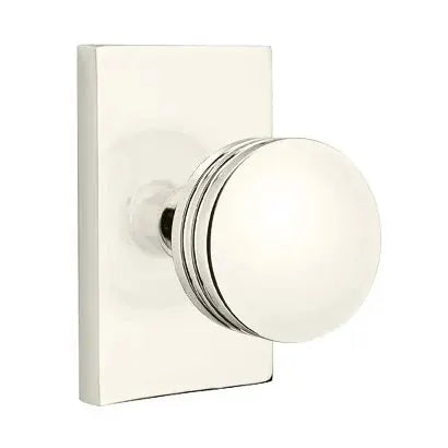 Emtek Bern Door Knob with Modern Rectangular Rose by Emtek