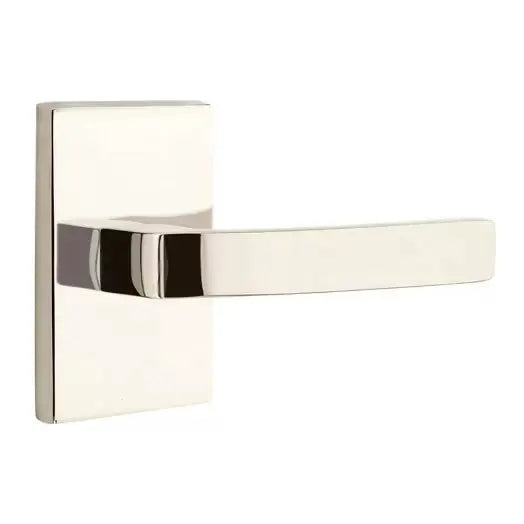 Emtek Breslin Lever with Modern Rectangular Rose by Emtek
