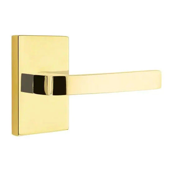 Emtek Breslin Lever with Modern Rectangular Rose by Emtek