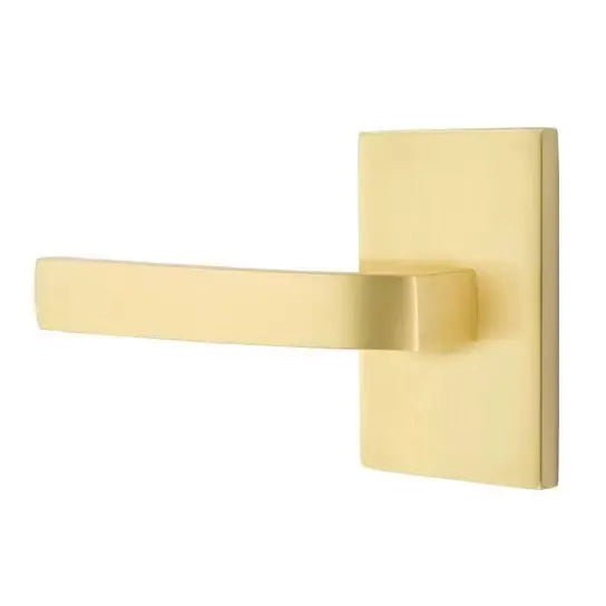 Emtek Breslin Lever with Modern Rectangular Rose by Emtek