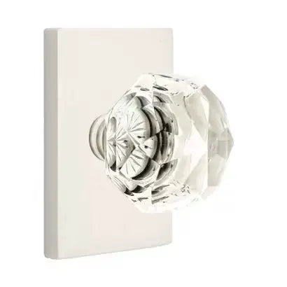 Emtek Diamond Door Knob with Modern Rectangular Rose by Emtek