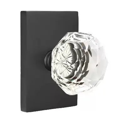 Emtek Diamond Door Knob with Modern Rectangular Rose by Emtek