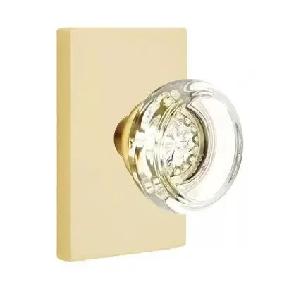 Emtek Georgetown Door Knob with Modern Rectangular Rose by Emtek