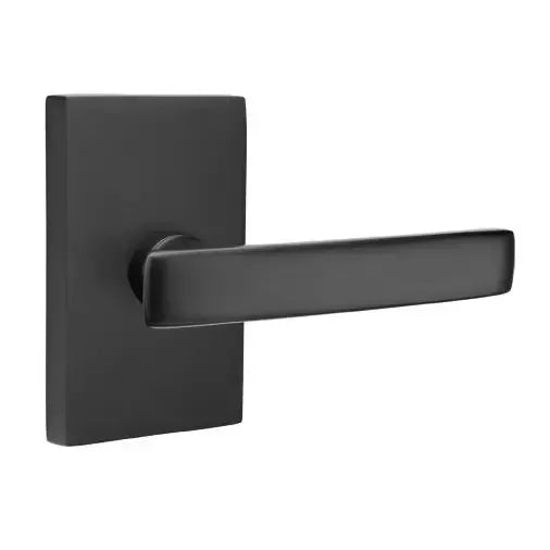 Emtek Geneva Door Lever with Modern Rectangular Rose by Emtek