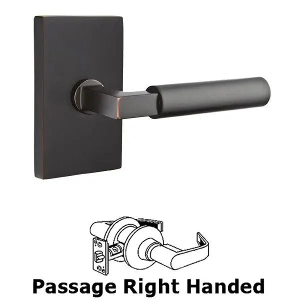 Emtek Hercules Door Lever with Modern Rectangular Rose by Emtek