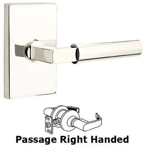 Emtek Hercules Door Lever with Modern Rectangular Rose by Emtek