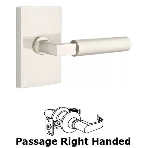 Emtek Hercules Door Lever with Modern Rectangular Rose by Emtek