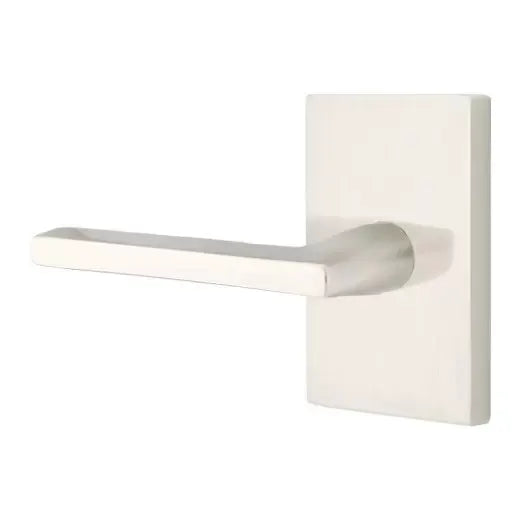 Emtek Helios Door Lever with Modern Rectangular Rose by Emtek