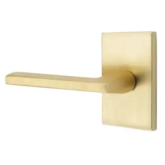 Emtek Helios Door Lever with Modern Rectangular Rose by Emtek
