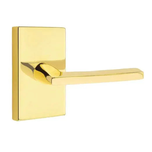 Emtek Helios Door Lever with Modern Rectangular Rose by Emtek