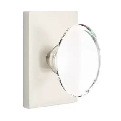 Emtek Hampton Door Knob with Modern Rectangular Rose by Emtek