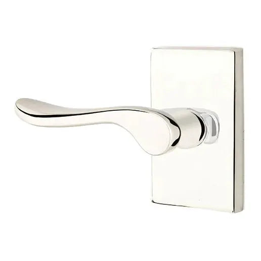 Emtek Luzern Door Lever with Modern Rectangular Rose by Emtek