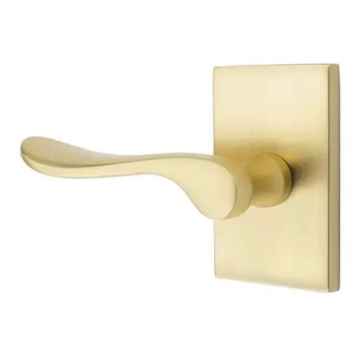 Emtek Luzern Door Lever with Modern Rectangular Rose by Emtek