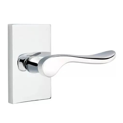 Emtek Luzern Door Lever with Modern Rectangular Rose by Emtek