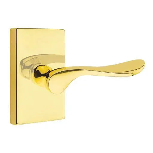 Emtek Luzern Door Lever with Modern Rectangular Rose by Emtek