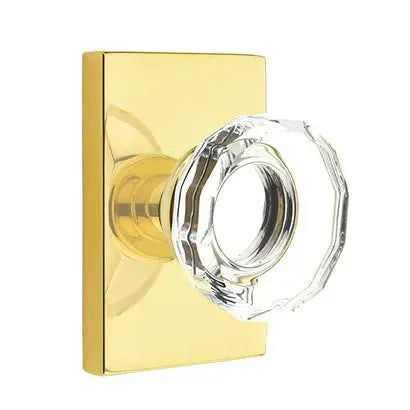 Emtek Lowell Door Knob with Modern Rectangular Rose by Emtek