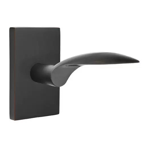 Emtek Mercury Door Lever with Modern Rectangular Rose by Emtek
