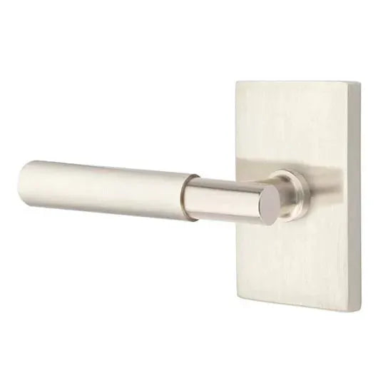 Emtek Myles Lever with Modern Rectangular Rose by Emtek