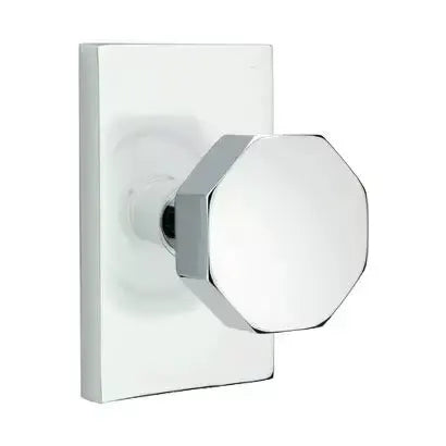 Emtek Octagon Door Knob with Modern Rectangular Rose by Emtek