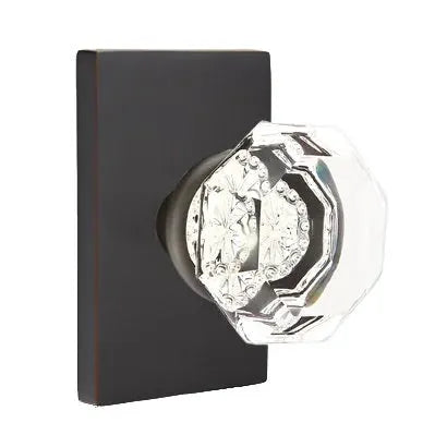 Emtek Old Town Door Knob with Modern Rectangular Rose by Emtek