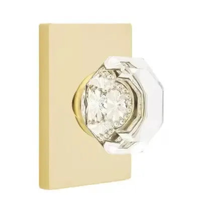 Emtek Old Town Door Knob with Modern Rectangular Rose by Emtek