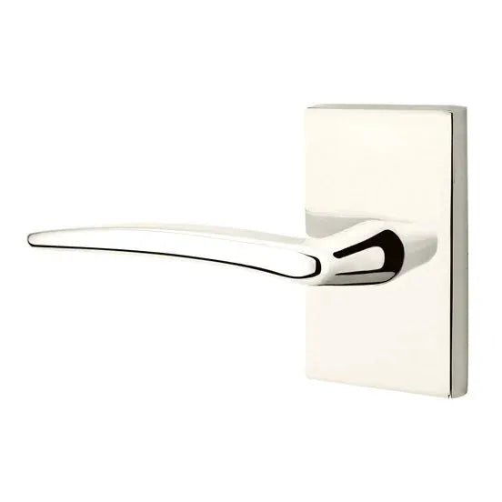 Emtek Poseidon Door Lever with Modern Rectangular Rose by Emtek