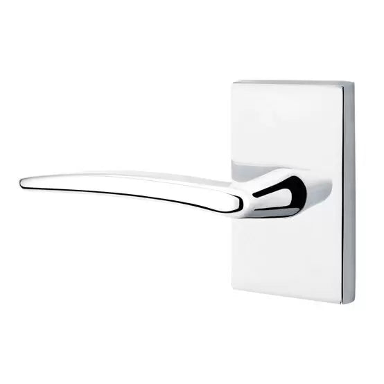 Emtek Poseidon Door Lever with Modern Rectangular Rose by Emtek